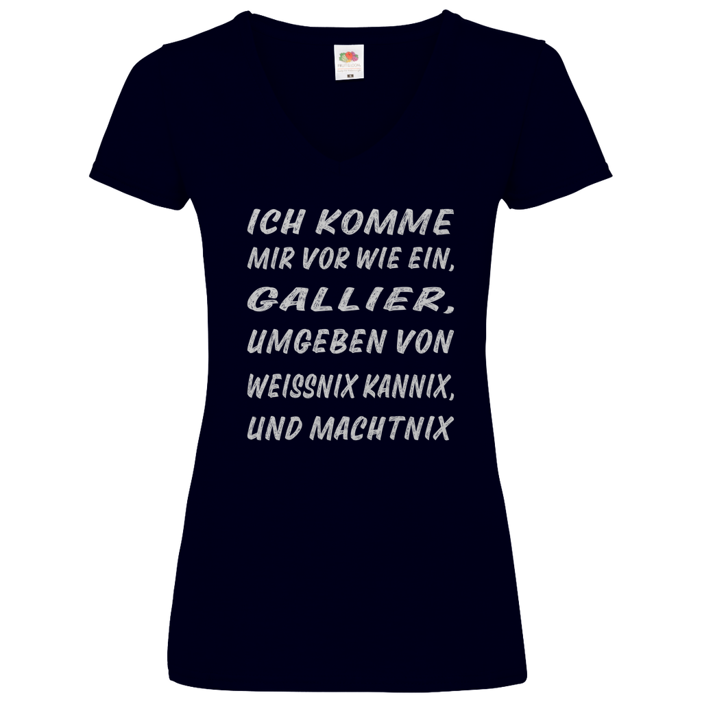 Damen Basic V-Neck T-Shirt spruch021