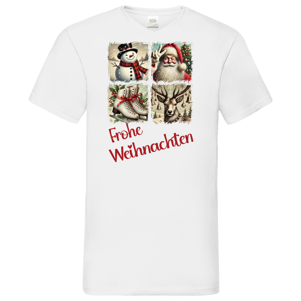 Herren Basic V-Neck T-Shirt weihnachten-10