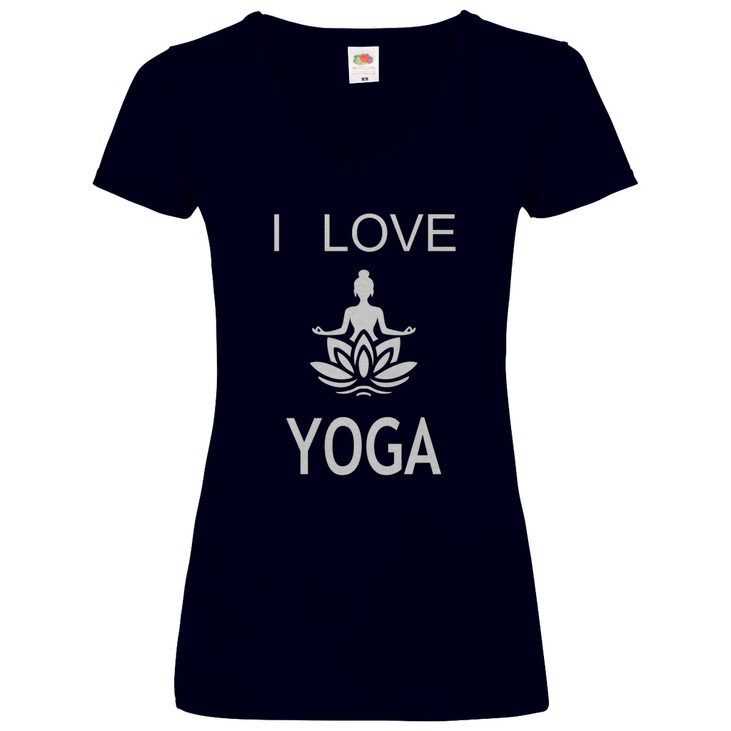 Damen Basic V-Neck T-Shirt YOGA-006