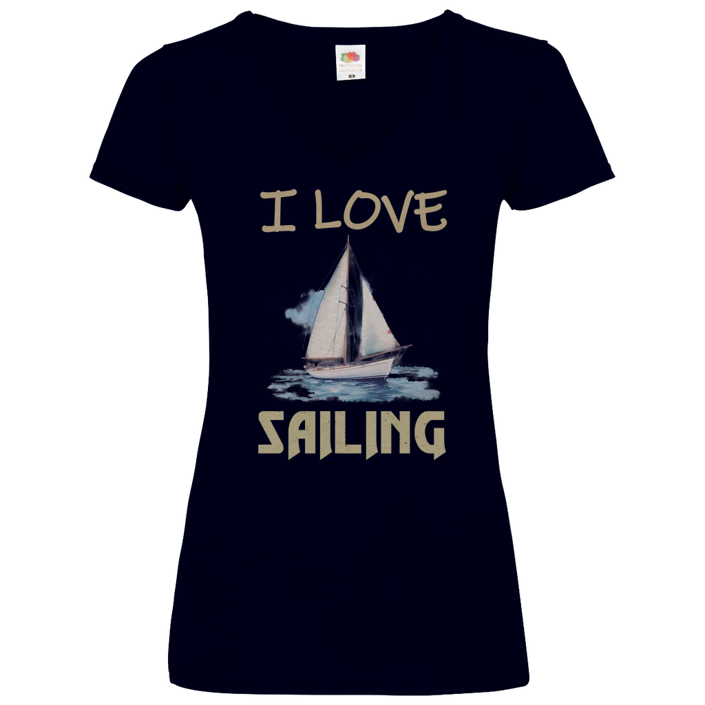 Damen Basic V-Neck T-Shirt Sailing-02