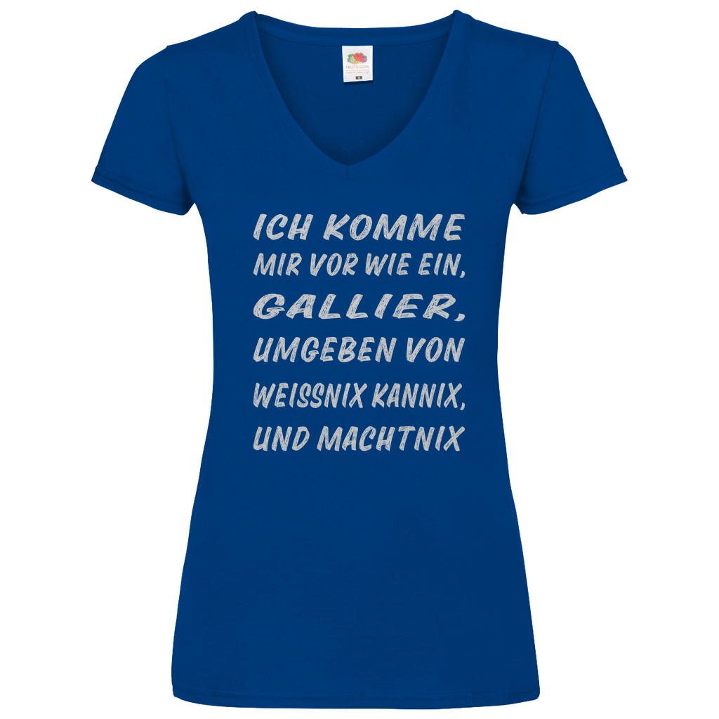 Damen Basic V-Neck T-Shirt spruch021