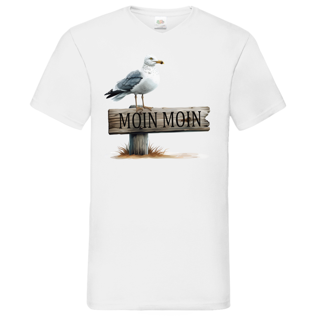 Herren Basic V-Neck T-Shirt MOINMOIN-04
