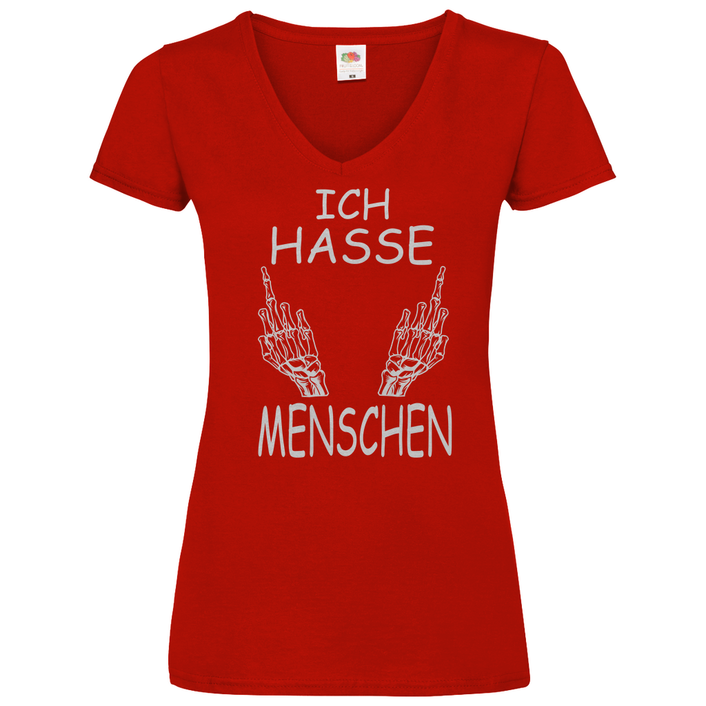 Damen Basic V-Neck T-Shirt spruch030