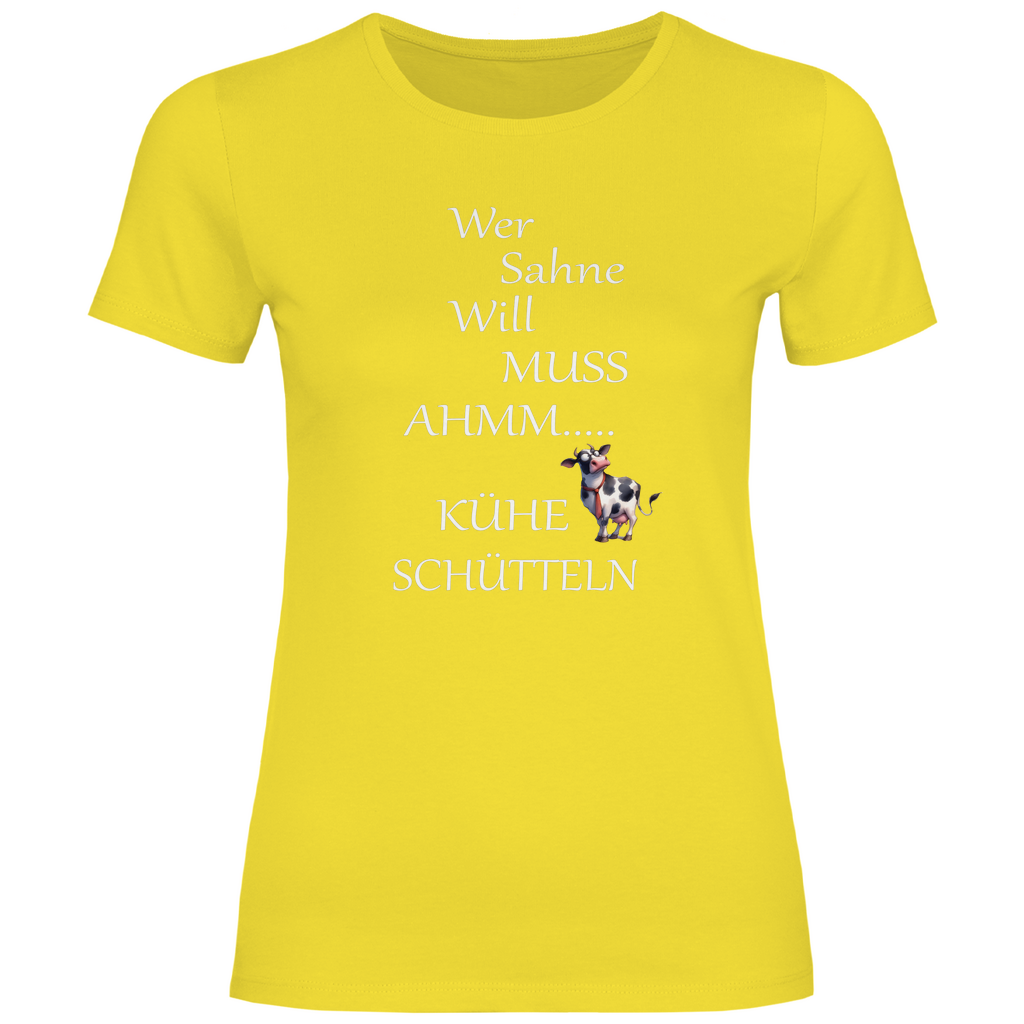 Damen T-Shirt wer sahne will-w