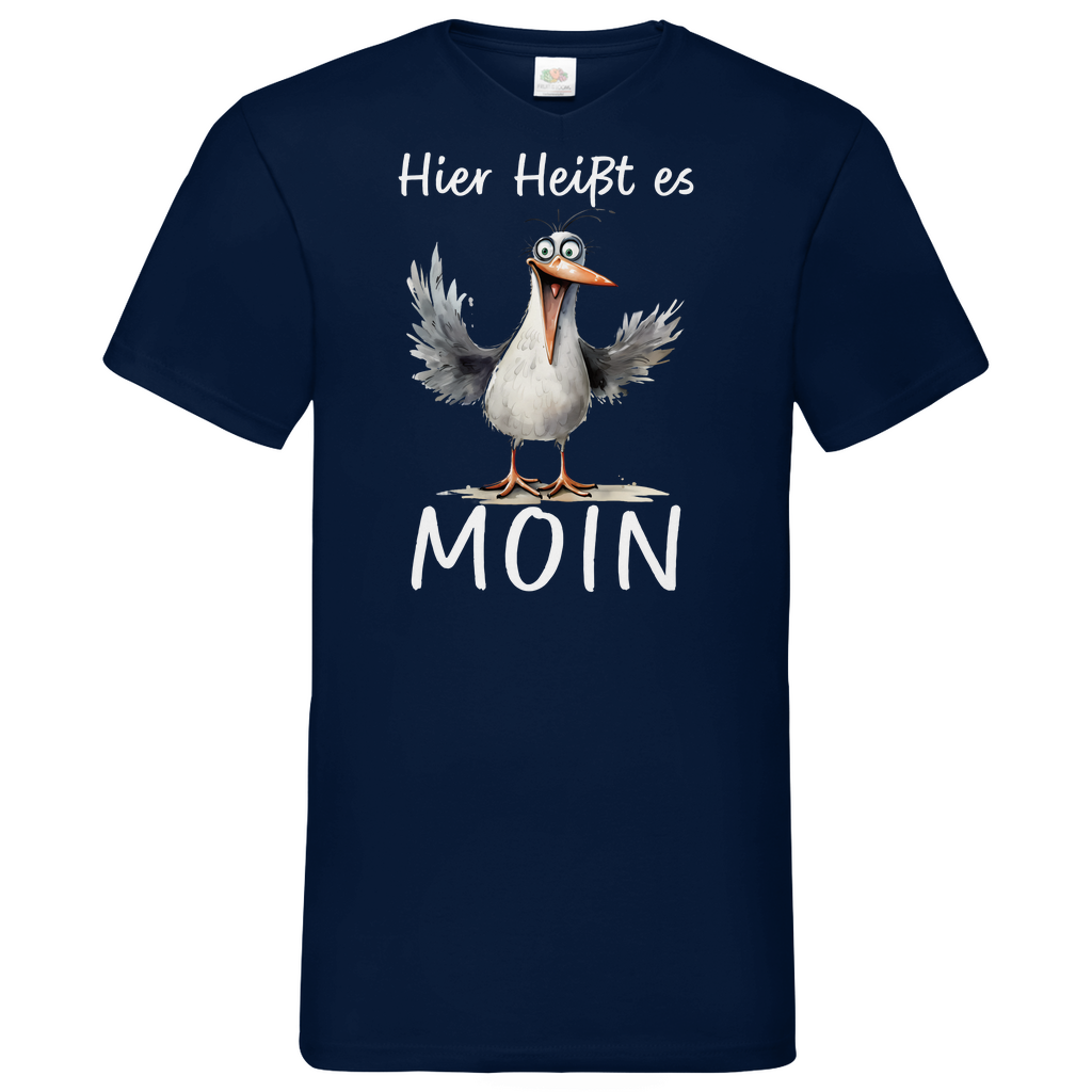 Herren Basic V-Neck T-Shirt MOINMOIN-07