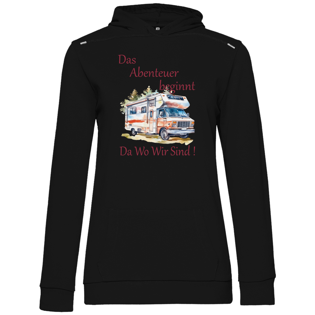 Damen Promo Hoodie Camping Das Abenteuer beginnt-01