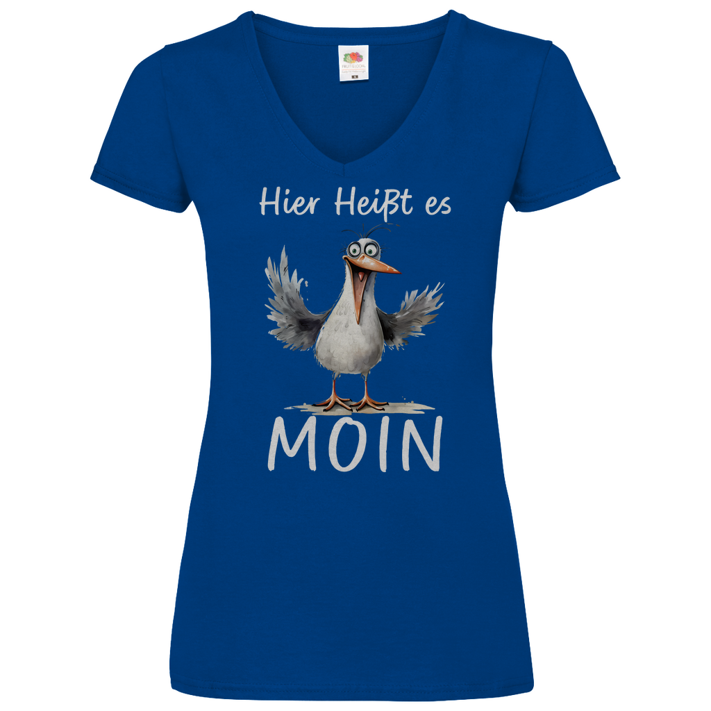 Damen Basic V-Neck T-Shirt MOINMOIN-07