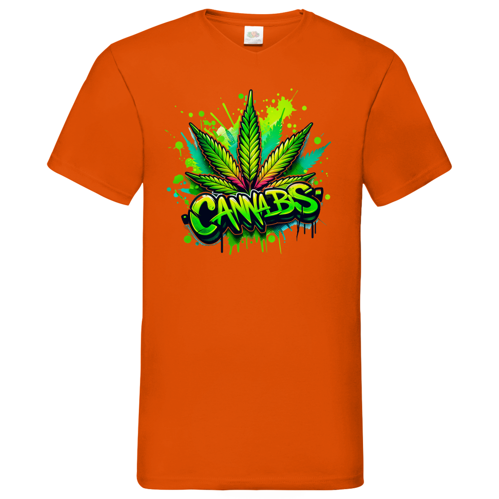 Herren Basic V-Neck T-Shirt Canna-01