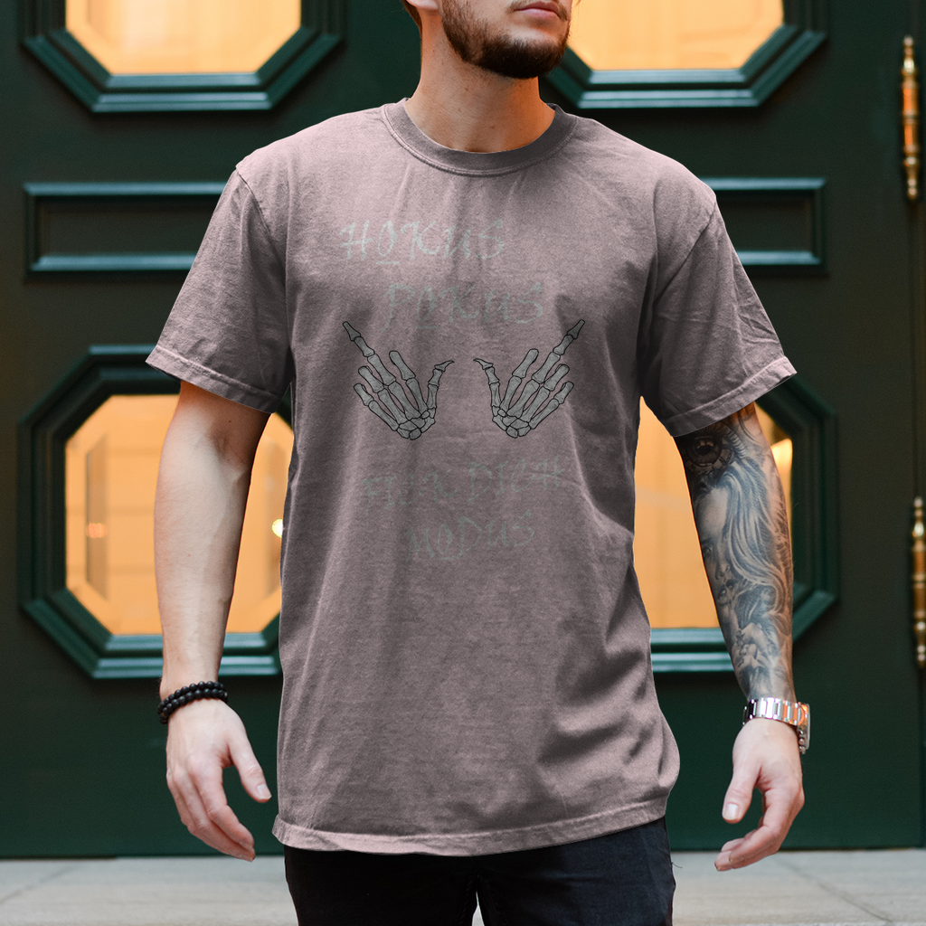 Herren T-Shirt Hokus Pokus - Sportliches Grau: 85% Baumwolle, 15% Viskose - Körperbetonte Passform