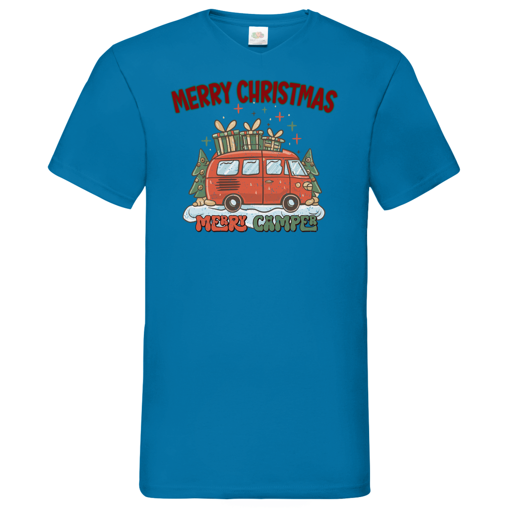 Herren Basic V-Neck T-Shirt weihnachten-07
