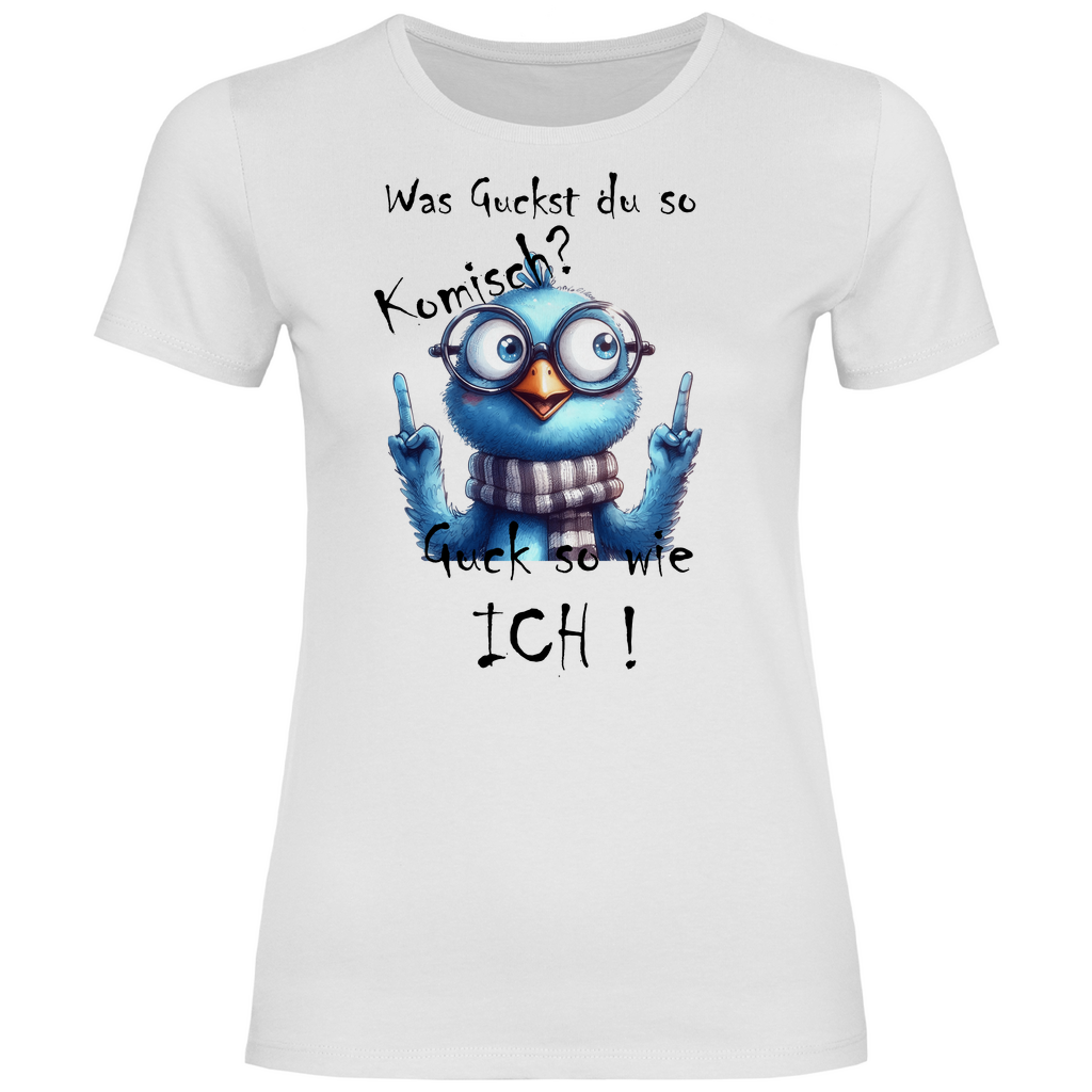 Damen T-Shirt was kuckst du ? 02S
