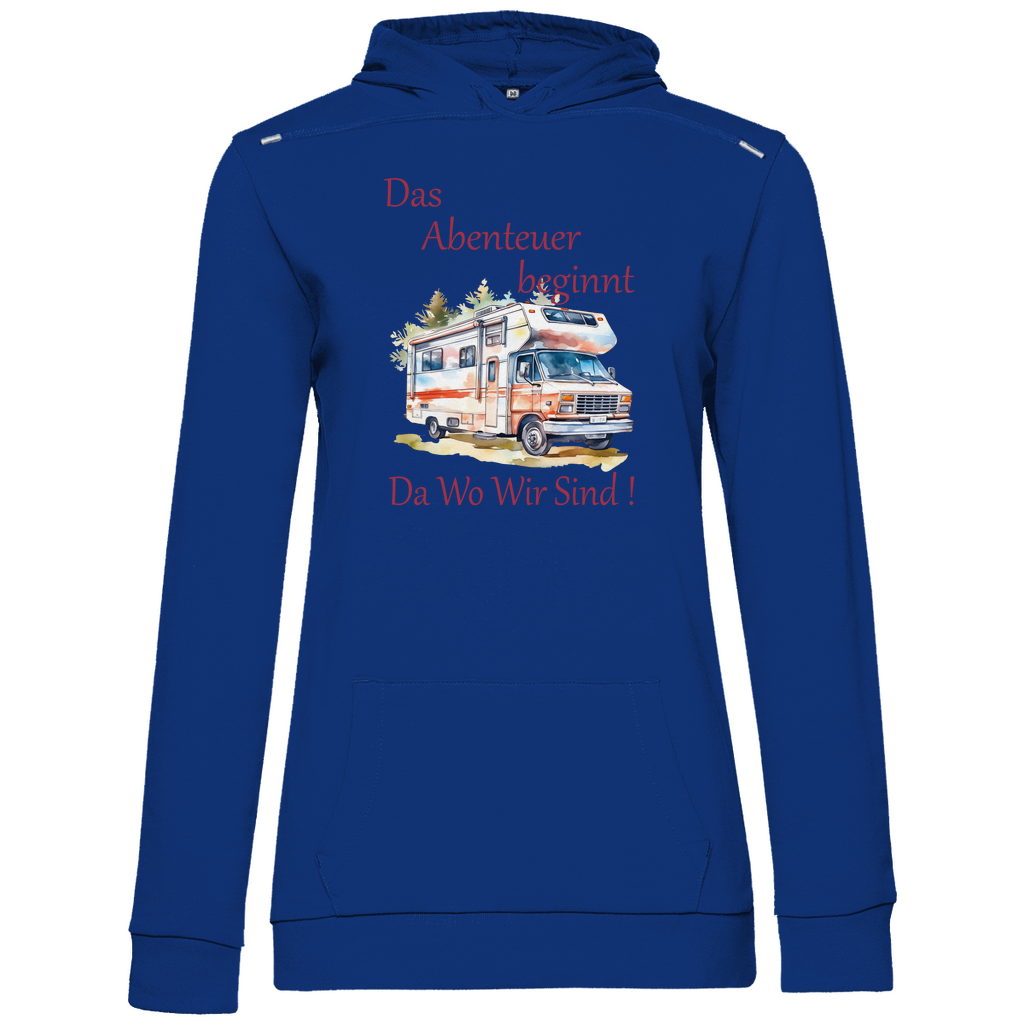 Damen Promo Hoodie Camping Das Abenteuer beginnt-01