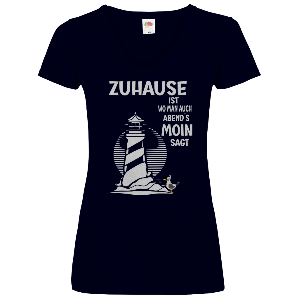 Damen Basic V-Neck T-Shirt spruch011