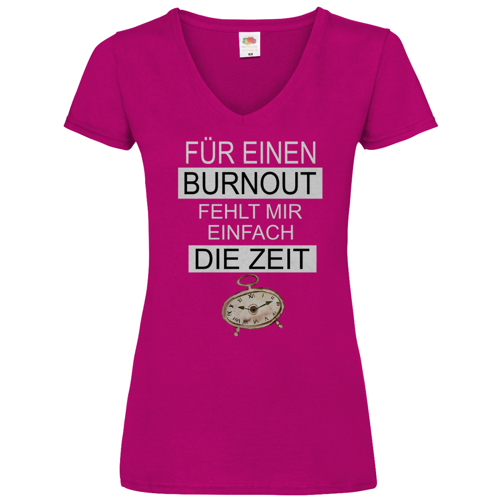 Damen Basic V-Neck T-Shirt für ein burnout-01