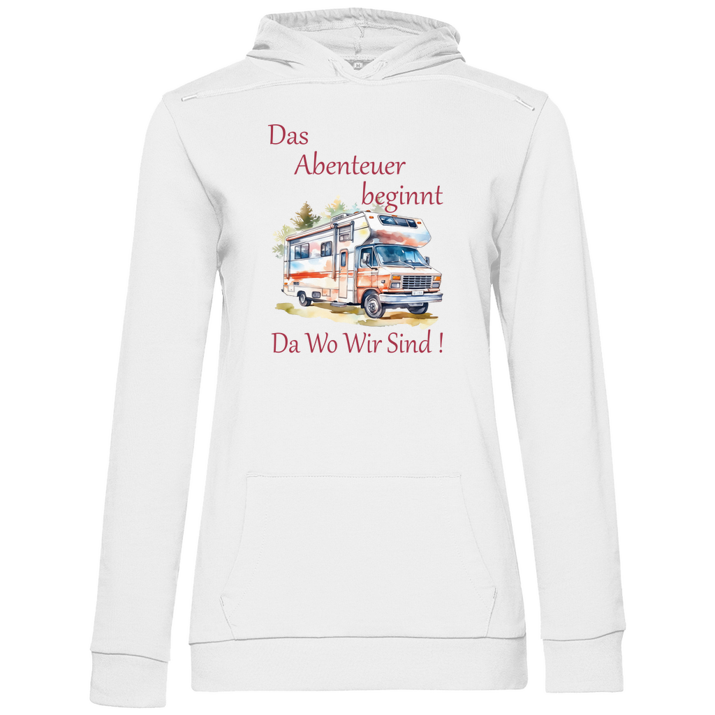 Damen Promo Hoodie Camping Das Abenteuer beginnt-01