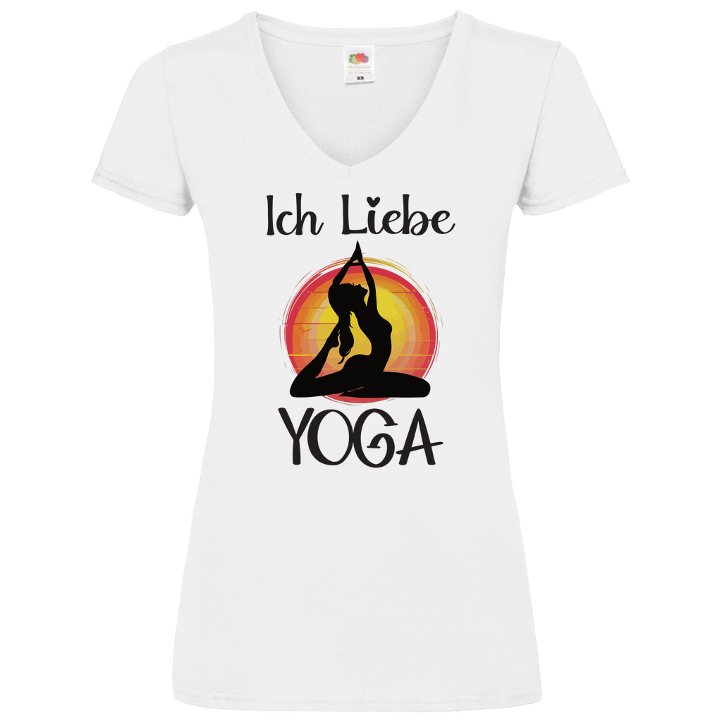 Damen Basic V-Neck T-Shirt YOGA-005