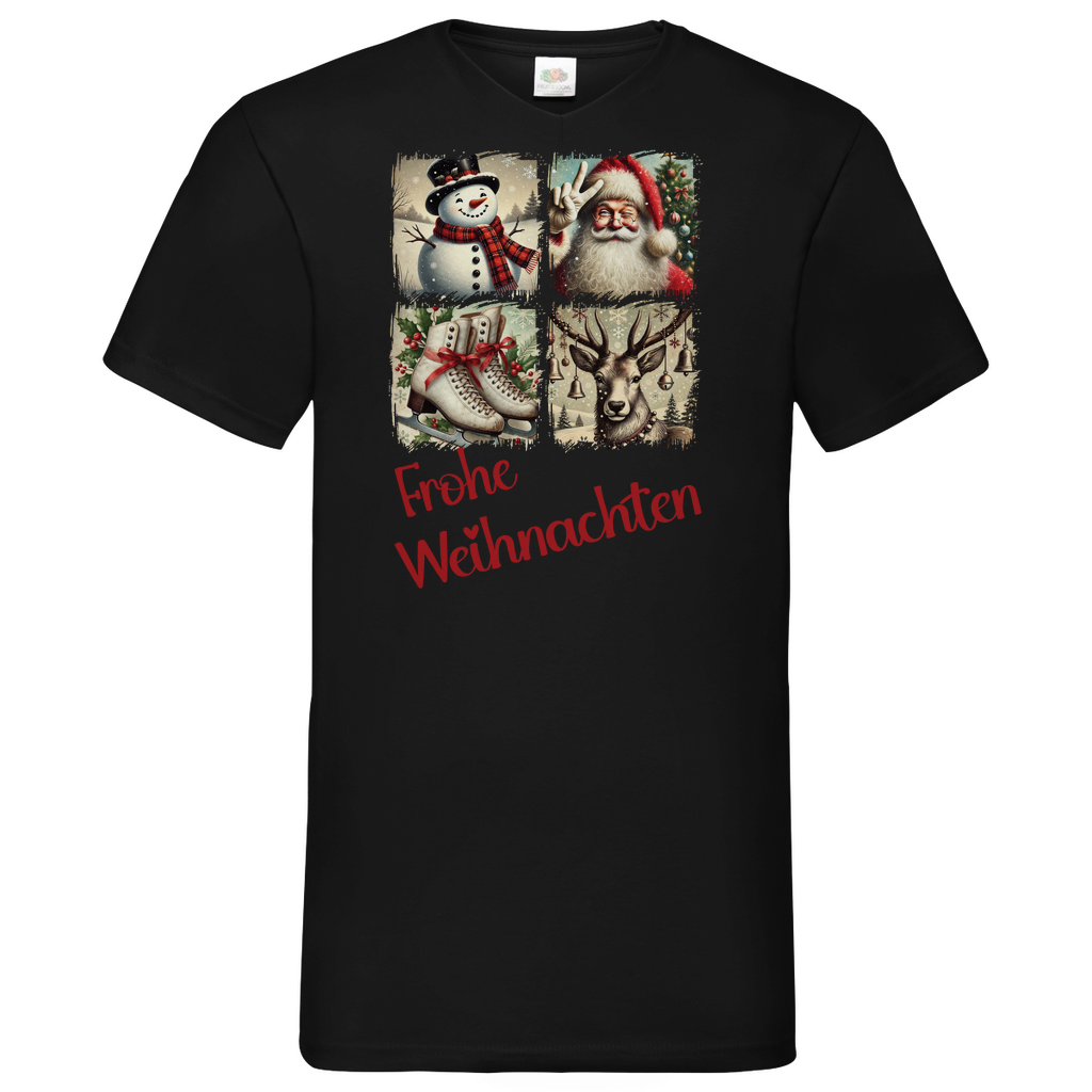 Herren Basic V-Neck T-Shirt weihnachten-10