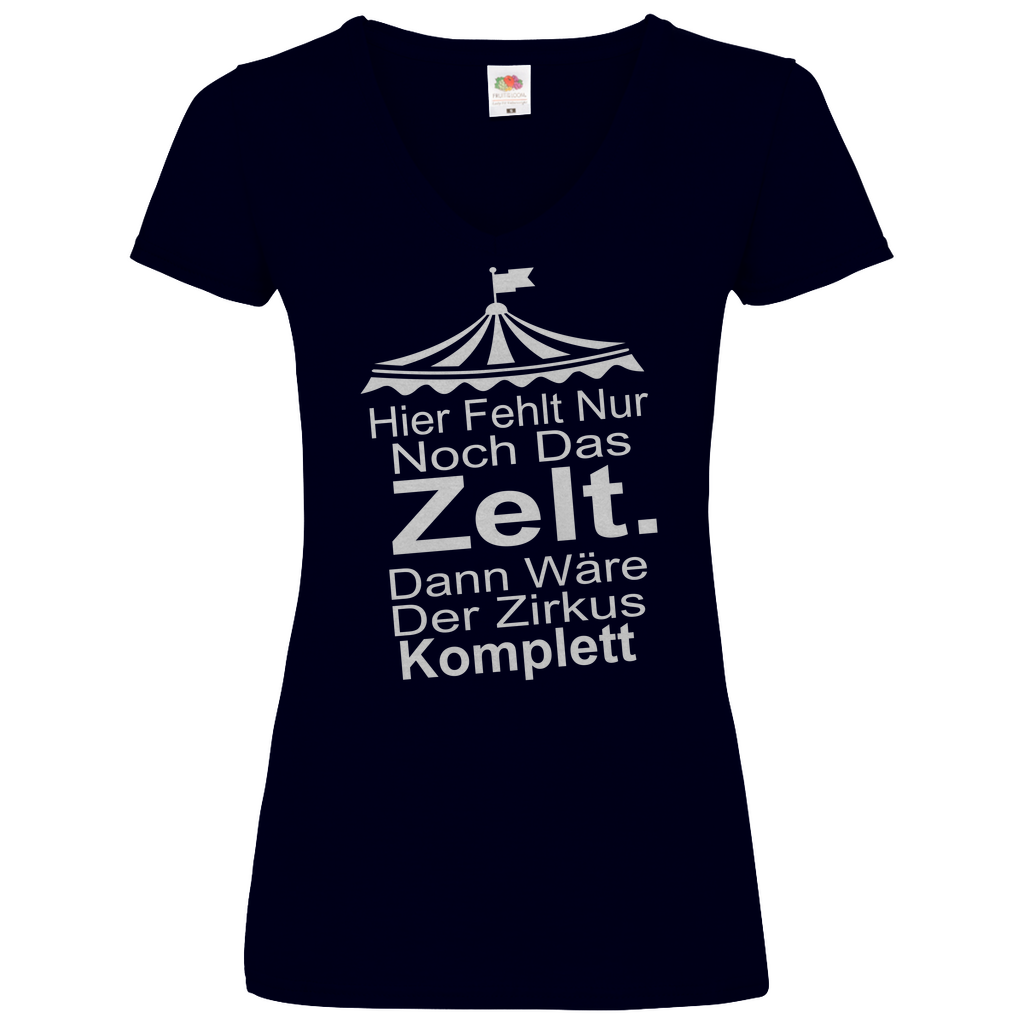 Damen Basic V-Neck T-Shirt hier fehlt nur noch-w