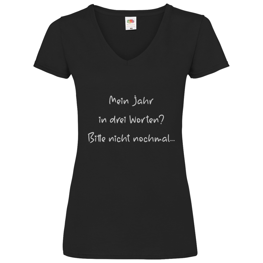 Damen Basic V-Neck T-Shirt spruch017