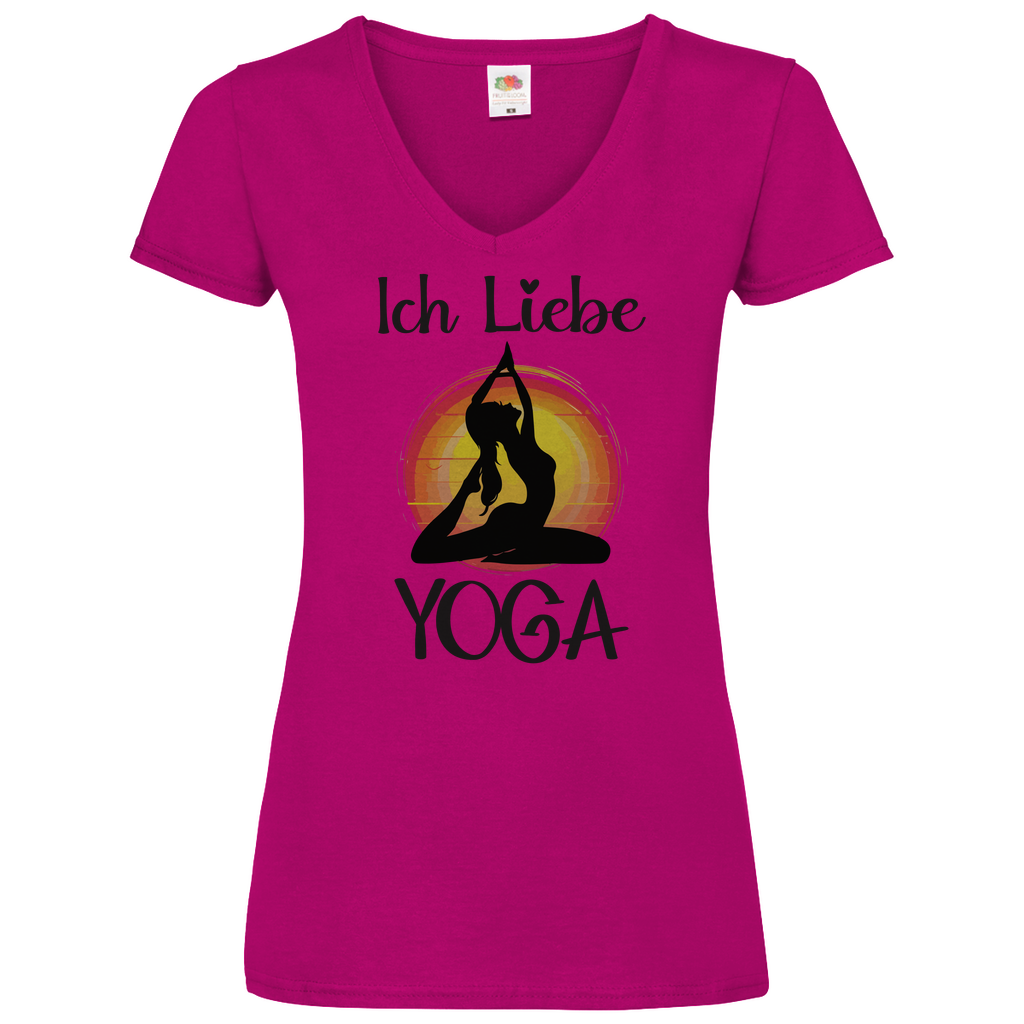 Damen Basic V-Neck T-Shirt YOGA-005